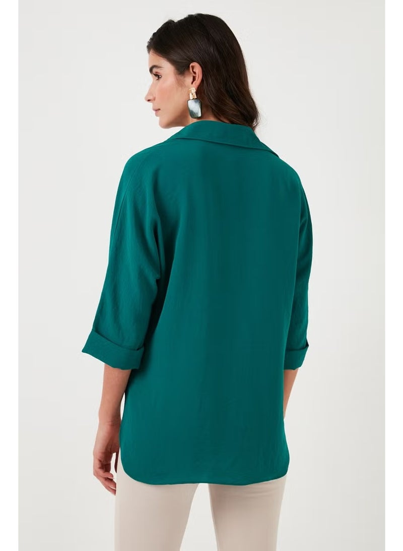 Lela Relaxed Fit Three Quarter Sleeve Long Back Shirt Women's Shirt 67033392S4 - Image 5